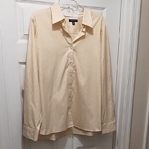 Pinpoint Oxford Yellow And White Stripes. Lands End 26W